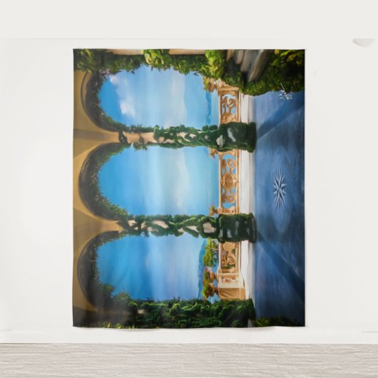 エレガントなイタリアのアーチ ウェディング フォトブース 背景 タペストリー (正面)