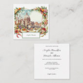 エレガントなイタリアの結婚式招待状 フローレンス エンクロージャーカード (正面/裏面)