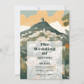 エレガントなイタリア カプリ 写真　デザインワエディング 招待状 (正面)