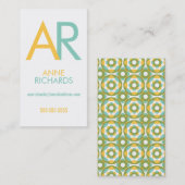 エレガントなイニシャルのプロフィールカード 名刺 (正面/裏面)