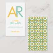 エレガントなイニシャルのプロフィールカード 名刺 (正面/裏面)