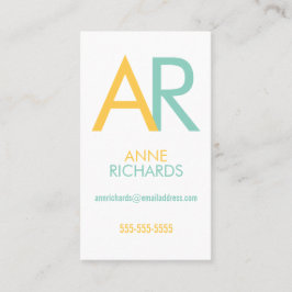 エレガントなイニシャルのプロフィールカード 名刺
