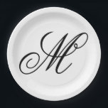 エレガントなイニシャルモノグラム ペーパープレート<br><div class="desc">男女問わず使える、ヴィンテージリージェンシースタイルのエレガントなイニシャルデザイン</div>