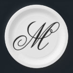 エレガントなイニシャルモノグラム ペーパープレート<br><div class="desc">男女問わず使える、ヴィンテージリージェンシースタイルのエレガントなイニシャルデザイン</div>