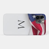 エレガントなイニシャル アメリカ国旗 モノグラム Case-Mate iPhoneケース (裏面(横))