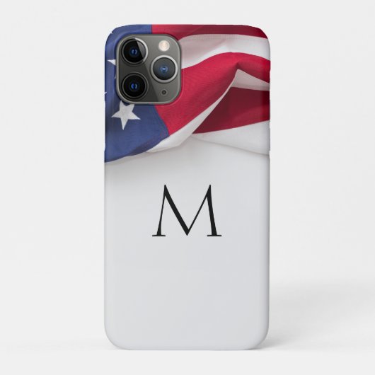 エレガントなイニシャル アメリカ国旗 モノグラム Case-Mate iPhoneケース (裏)