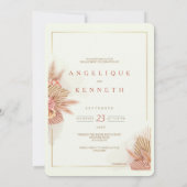 エレガントなイニシャル　エンゲージメント　招待状 招待状 (裏面)