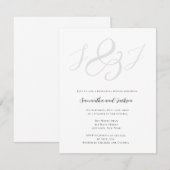 エレガントなイニシャル リハーサル ディナー 招待状 (正面/裏面)