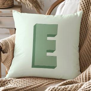 エレガントなイニシャル「E」モノグラム オーダーメイド ピロー