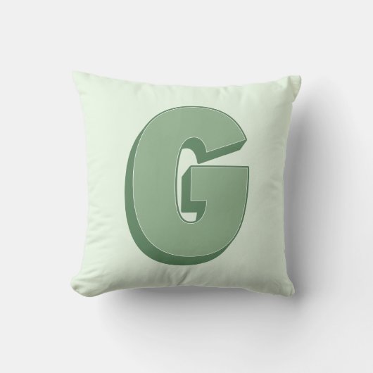 エレガントなイニシャル「G」モノグラム オーダーメイド クッション (正面)