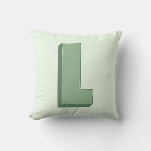 エレガントなイニシャル「L」モノグラム オーダーメイド ピロー (正面)