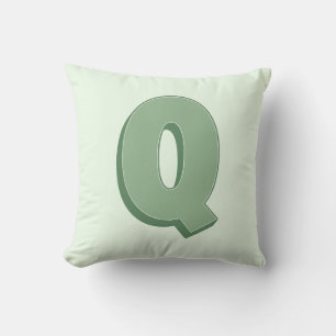 エレガントなイニシャル「Q」モノグラム オーダーメイド ピロー