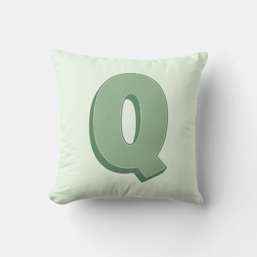 エレガントなイニシャル「Q」モノグラム オーダーメイド ピロー (正面)