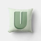 エレガントなイニシャル「U」モノグラム オーダーメイド クッション (正面)