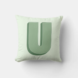 エレガントなイニシャル「U」モノグラム オーダーメイド クッション