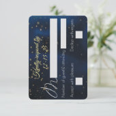 エレガントなイブニングの出欠確認カード（裏面にウェブサイト付き） 招待状 (スタンド正面)