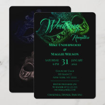 エレガントなイブニングウェディングパーティー招待状