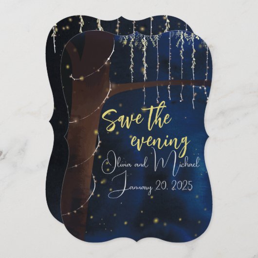 エレガントなイブニング セーブ・ザ・デート (正面/裏面)