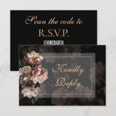 エレガントなイブニング ローズゴールド ウェディング RSVP (正面/裏面)