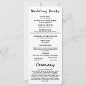 エレガントなイベントの順序プログラム 招待状 (裏面)