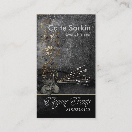 "エレガントなイベント"の-イベントプランナーのパーティーの調整者 名刺 (正面)