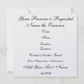 エレガントなイベント - SRF 招待状 (裏面)