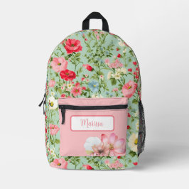エレガントなイングランドの野の花のオーダーメイド プリントバックパック