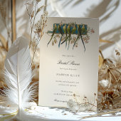 エレガントなインコのブライダルシャワー招待状 招待状