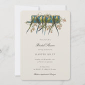 エレガントなインコのブライダルシャワー招待状 招待状 (正面)