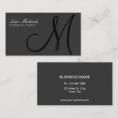 エレガントなインテリア・デザイナーのモノグラムのプロフェッショナル 名刺 (正面/裏面)