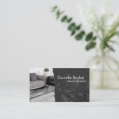 エレガントなインテリア・デザイナーの名刺の灰色 名刺 (スタンド正面)