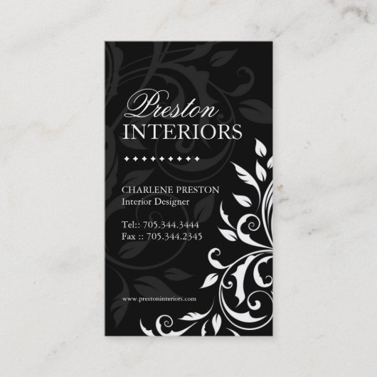エレガントなインテリア・デザイナーの名刺 名刺 (正面)