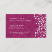 エレガントなインテリア・デザイナーの名刺 名刺 (裏面)