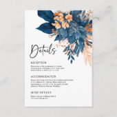 エレガントなインディゴサビの花をあしらったウェディングの詳細 エンクロージャーカード (正面)