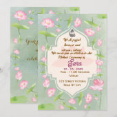 エレガントなインドのヘンナ式招待状 招待状 (正面/裏面)