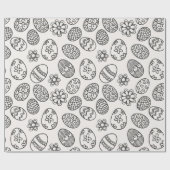 エレガントなイースターエッグ花パターン包装紙 ラッピングペーパー (フラット)