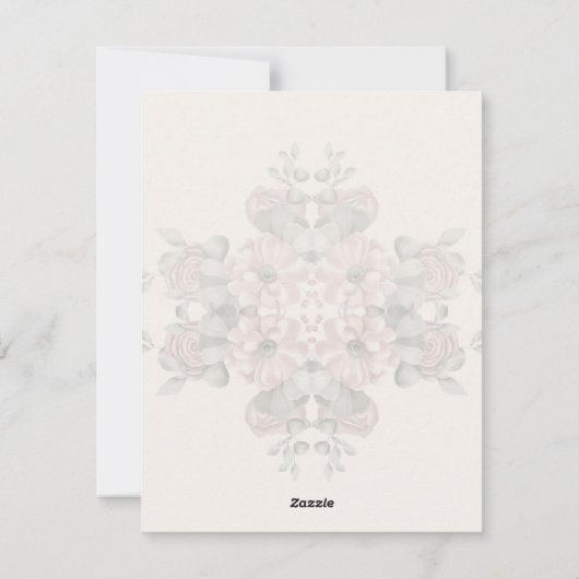 エレガントなイード・アル・アドハーのカード 花のデザイン シーズンカード (裏面)