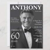 エレガントなウィスキーをテーマにした60歳の誕生日写真 招待状 (正面)
