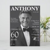 エレガントなウィスキーをテーマにした60歳の誕生日写真 招待状 (スタンド正面)