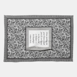 エレガントなウィリアム・モリスのパターンおよび引用語句 キッチンタオル