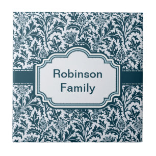 エレガントなウィリアム・モリスの花のアザミパターン タイル