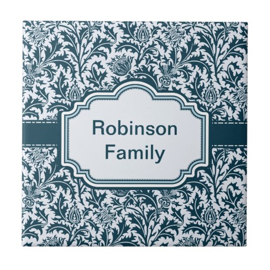 エレガントなウィリアム・モリスの花のアザミパターン タイル (正面)