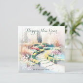 エレガントなウィンターガーデン おしゃれで洗練されたボタニカル シーズンカード (スタンド正面)