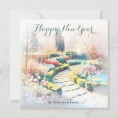 エレガントなウィンターガーデン おしゃれなボタニカルカード シーズンカード (正面)