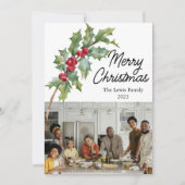 エレガントなウィンターベリーのホリデーカード シーズンカード (正面)