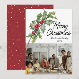 エレガントなウィンターベリーのホリデーカード シーズンカード