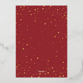 エレガントなウィンターベリー ホリデー フォイル インビテーション (裏面)