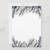 エレガントなウィンターボタニカル オフィスホリデーパーティー 招待状 (裏面)