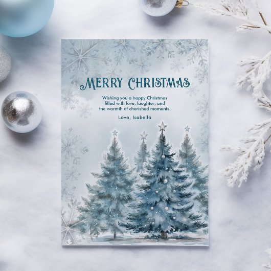 エレガントなウィンターワンダーランドのクリスマスホリデーカード シーズンカード