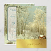 エレガントなウィンターワンダーランドのクリスマス招待状 招待状 (正面/裏面)